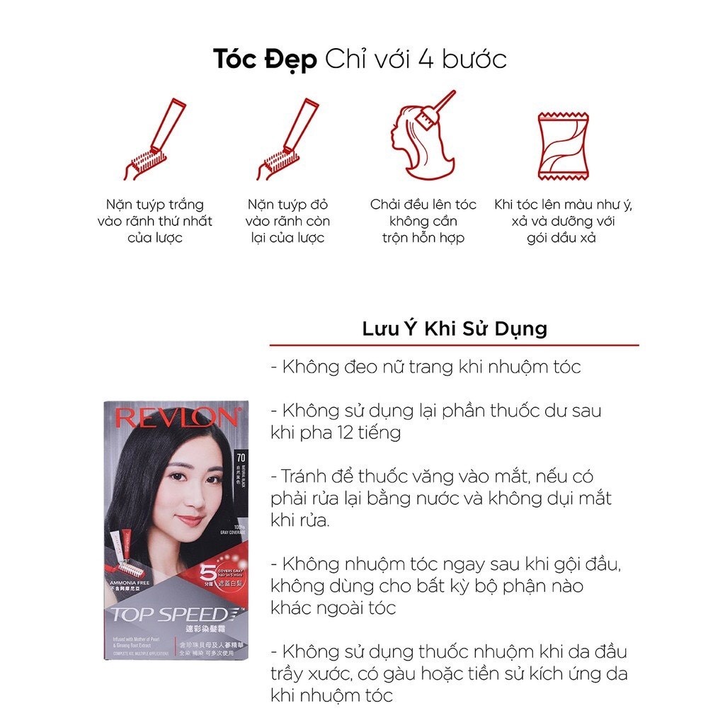 Ảnh Nhuộm Tóc Phủ Bạc Chiết Xuất Nhân Sâm Revlon Top Speed 2