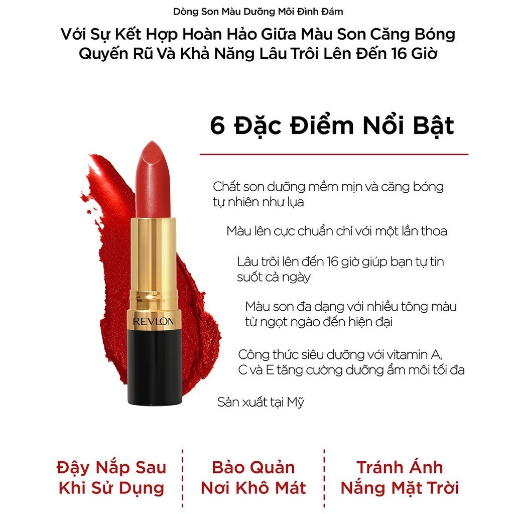 Ảnh Son Môi Lâu Trôi Revlon Super Lustrous Lipstick Căng Bóng Ẩm Mịn 4.2g 1