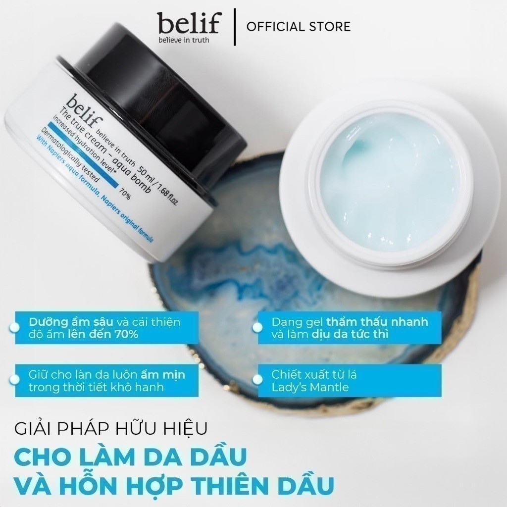 Ảnh Bộ dưỡng ẩm dịu nhẹ cho da dầu The True Cream Aqua Bomb Jumbo Size 125ml 4
