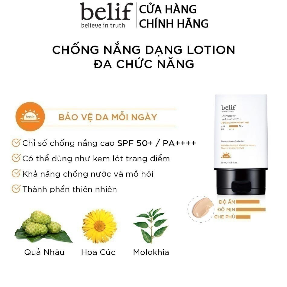 Ảnh Kem chống nắng hiệu chỉnh da belif UV Protector Multi Sunscreen SPF50+ PA++++ 50ml 3