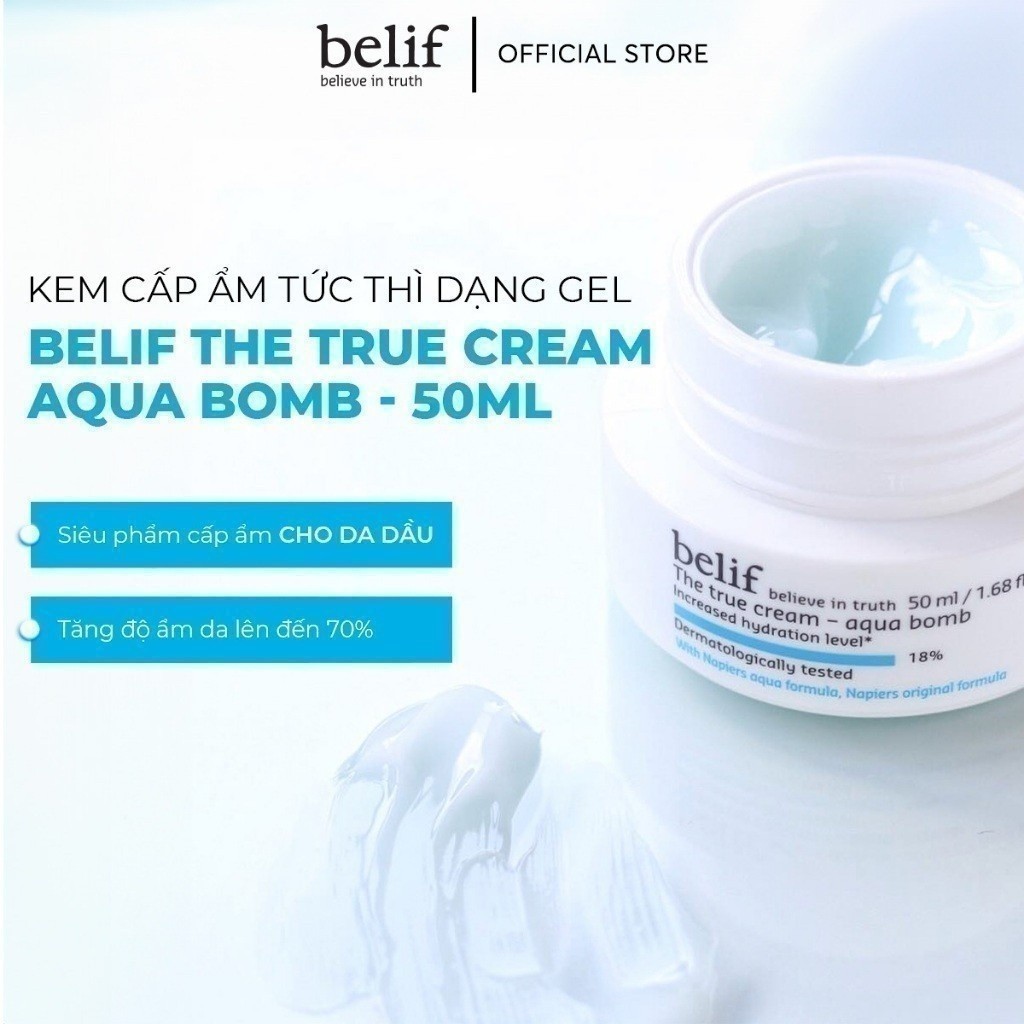 Ảnh Kem cấp ẩm tức thì dạng gel belif The True Cream Aqua Bomb 4