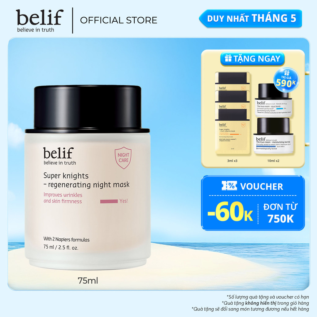 Ảnh Mặt nạ ngủ tái sinh và chống lão hóa belif Regenerating Mask 75ml 1