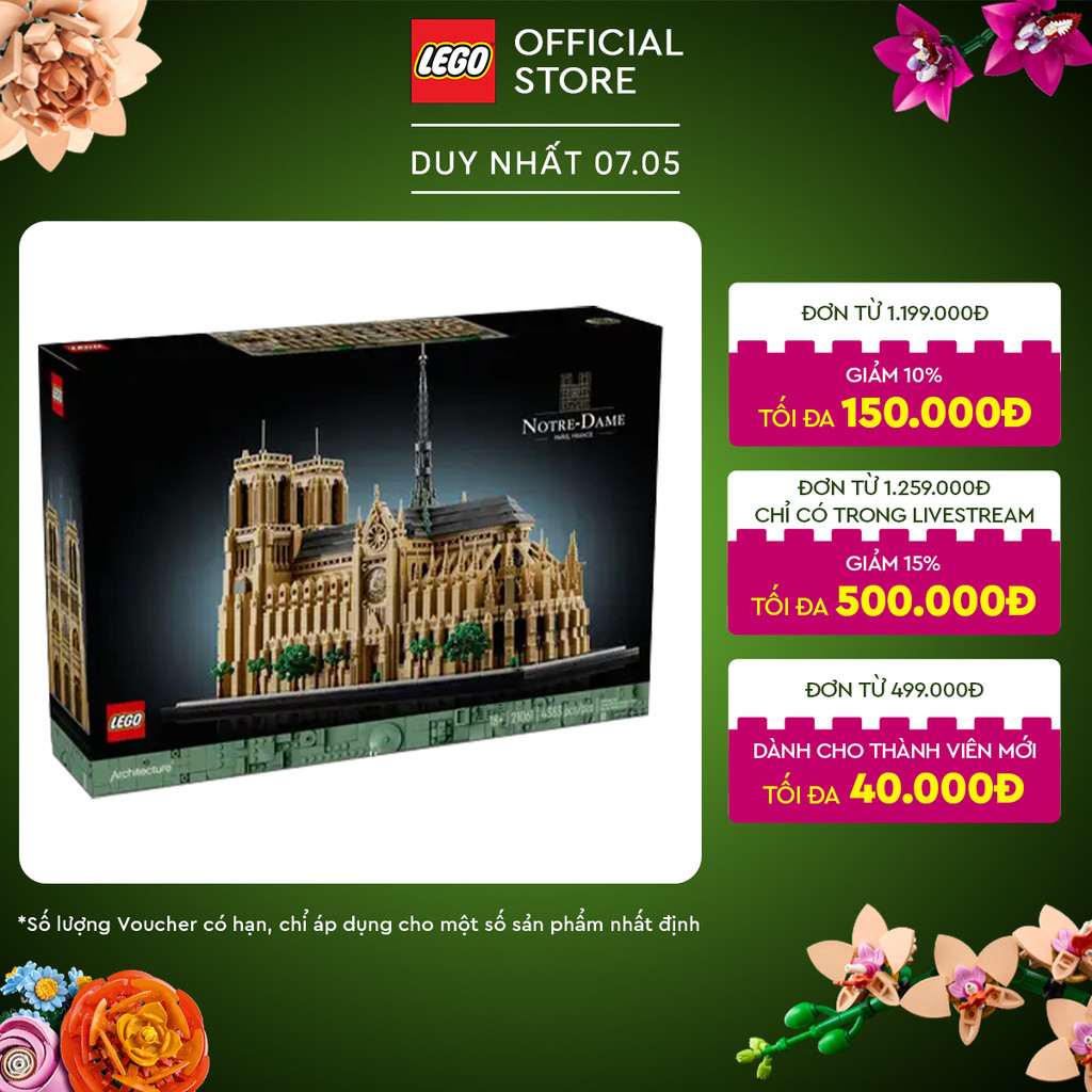 Ảnh LEGO ARCHITECTURE 21061 Đồ Chơi Lắp Ráp Nhà Thờ Đức Bà Paris (4383 chi tiết) 1