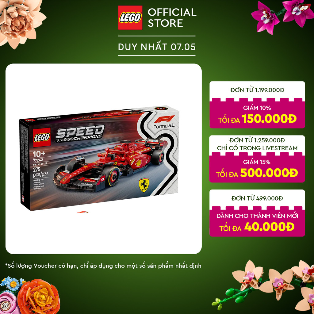 Ảnh LEGO SPEED CHAMPIONS 77242 Đồ Chơi Lắp Ráp Xe Đua Ferrari SF-24 F1 (275 chi tiết) 1