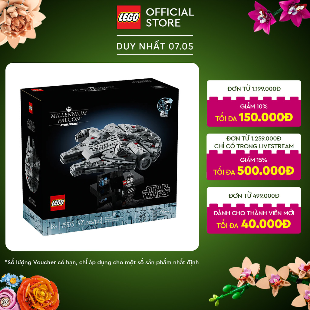 Ảnh LEGO STAR WARS 75375 Đồ chơi lắp ráp Phi thuyền vũ trụ Millennium Falcon (921chi tiết) 1