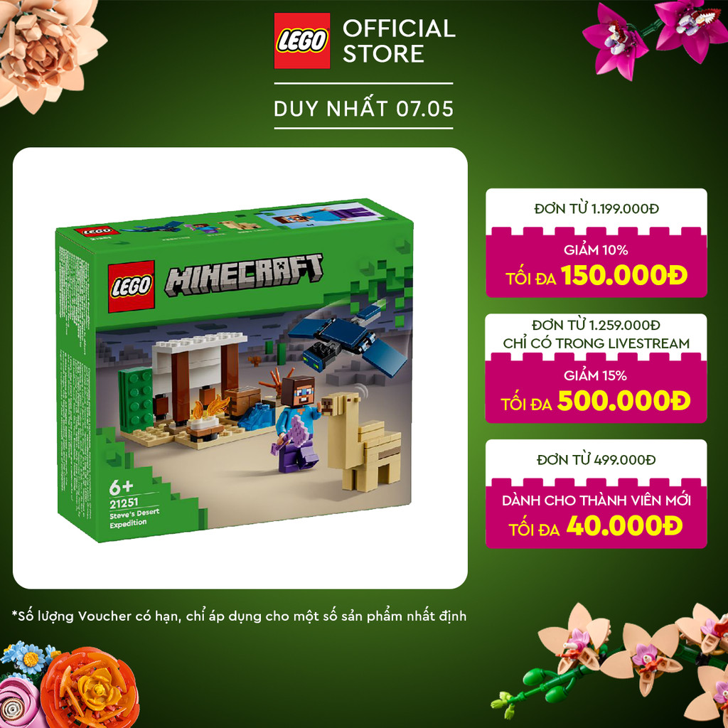 Ảnh LEGO MINECRAFT 21251 Đồ chơi lắp ráp Chuyến thám hiểm đền thờ sa mạc của Steve (75 chi tiết) 1