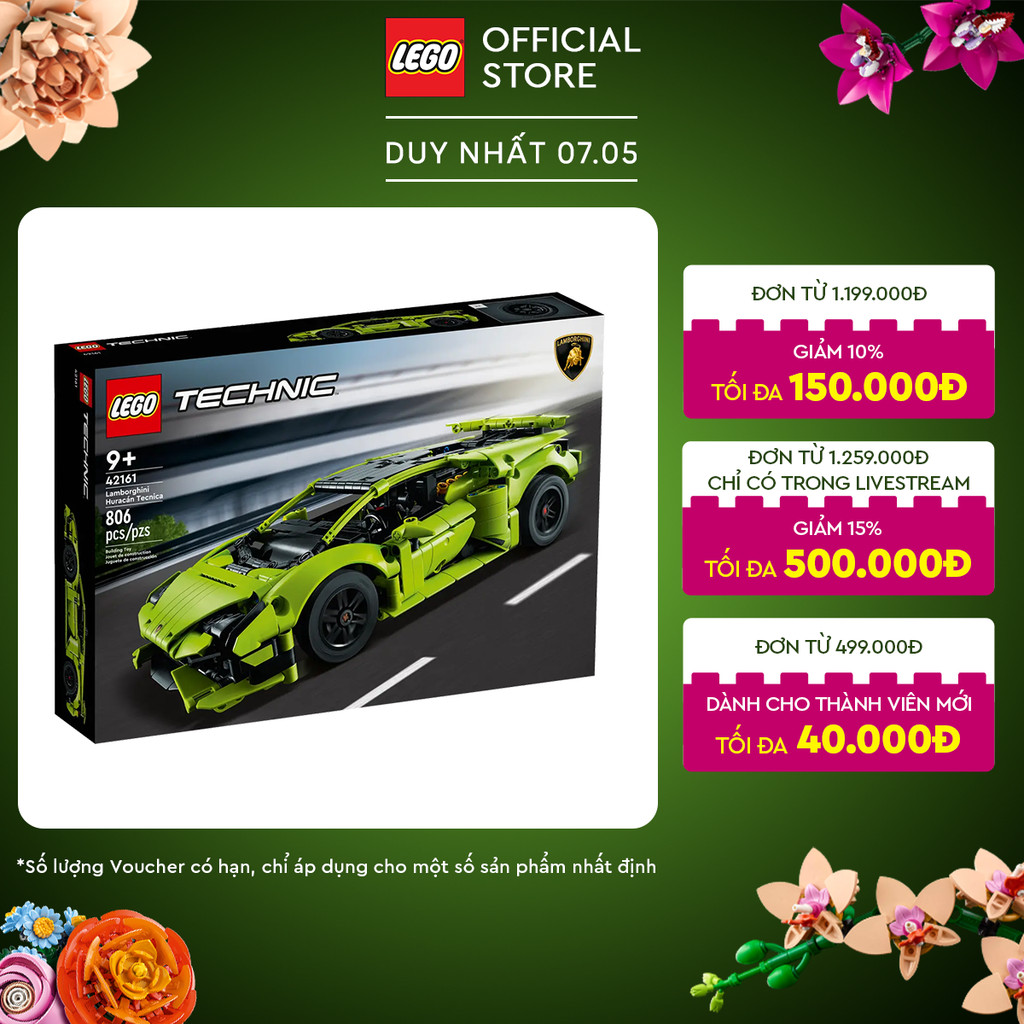 Ảnh LEGO TECHNIC 42161 Đồ chơi lắp ráp Siêu Xe Lamborghini Huracán Tecnica (806 chi tiết) 1