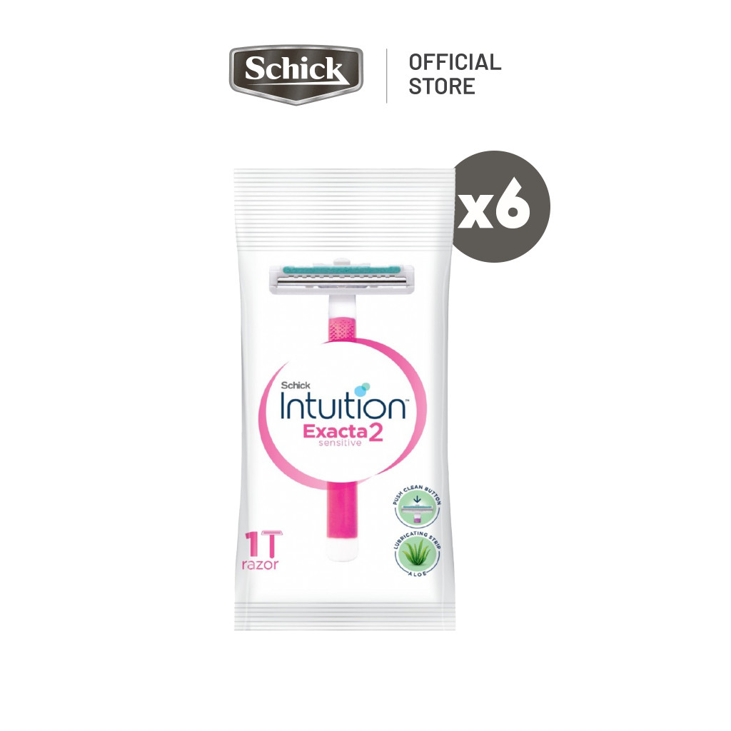 Dao Cạo Nữ Dùng 1 Lần Schick Intuition Exacta 2 Sensitive (6 túi)