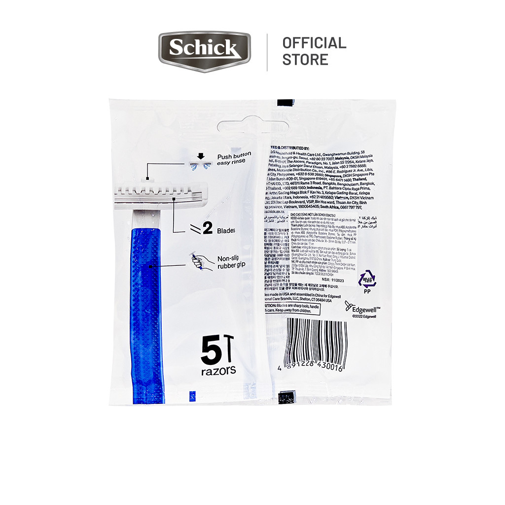 Dao Cạo Dùng 1 Lần Schick Exacta2 Blue 4 + 1S