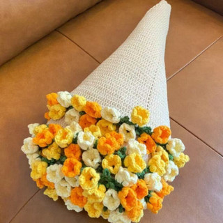 (Gói Nguyên Liệu) Bó Hoa Len Đan Tay Handmade Bó Hoa Đan Tay Quà Tặng Bất Ngờ Ý Nghĩa Ngói Home - HK02