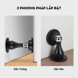 Chặn cửa chống va đập, bộ giữ cửa nam châm từ tính sillicon keo không đục khoan làm hỏng tường Ngói Home - CC01