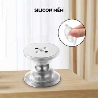 Chặn cửa chống va đập, bộ giữ cửa nam châm từ tính sillicon keo không đục khoan làm hỏng tường Ngói Home - CC01