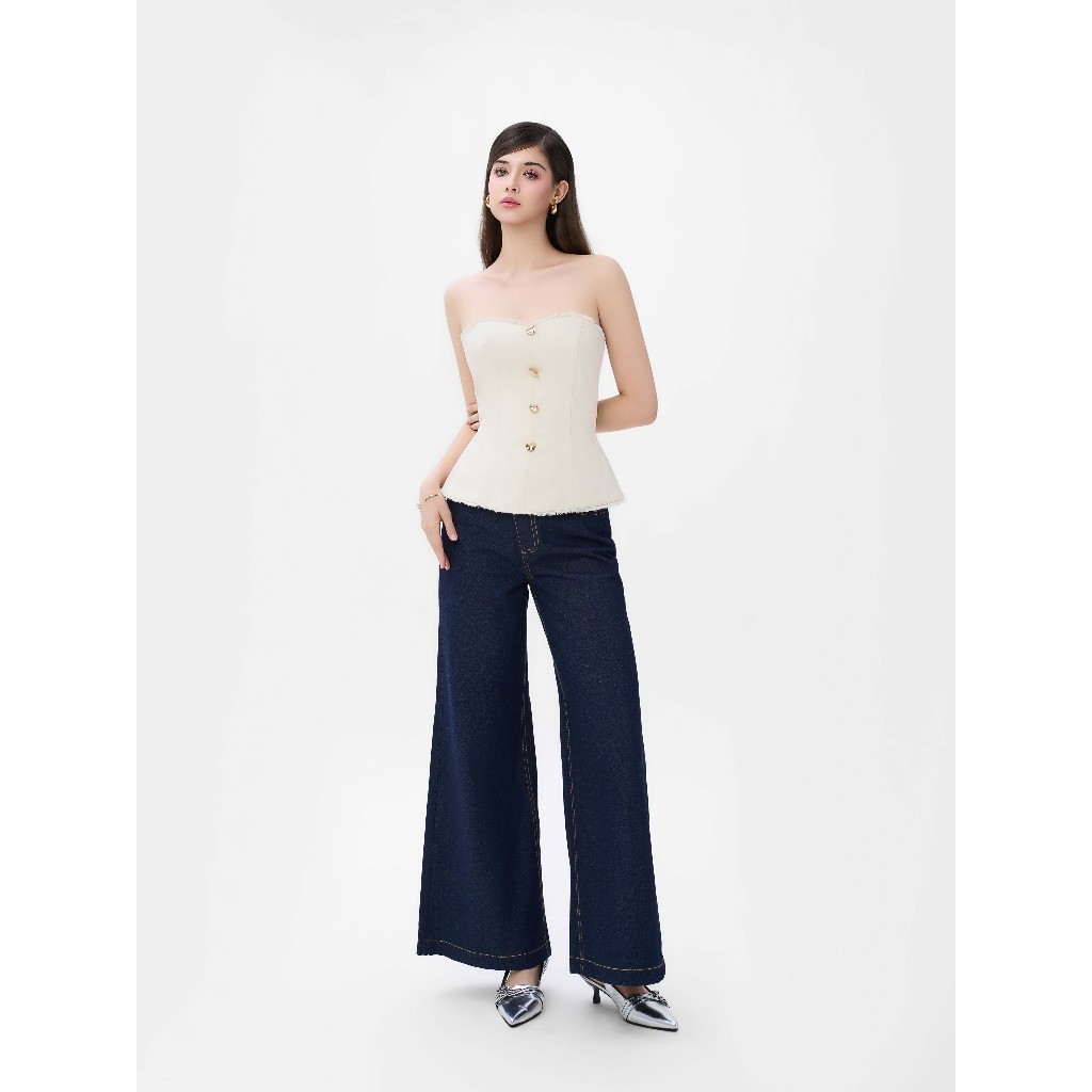 RECHIC Áo kiểu Diras dáng cụp ngực phối nút chiết eo sang trọng cá tính | BigBuy360 - bigbuy360.vn