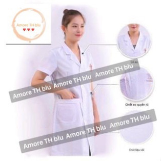 ÁO Blouse , Áo choàng bác sĩ ngắn tay - dáng dài gần tới gối vải Thô COTTON dày dặn cao cấp. cao cấp