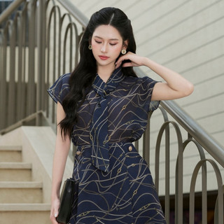 Áo Kiểu Nữ Dáng Suông Cổ Nơ Phối Chân Váy Dáng Xoè LAMER L61B25H025 L62L25H003