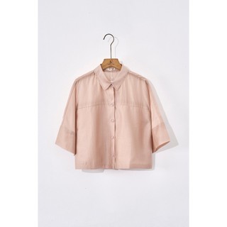 Áo Sơ Mi Croptop Cánh Dơi Cổ Đức VIENNE TRAN Áo Kiểu Công Sở Vải Tơ Nhật Sang Trọng, Thoải Mái V61H23H001 V61H25H017