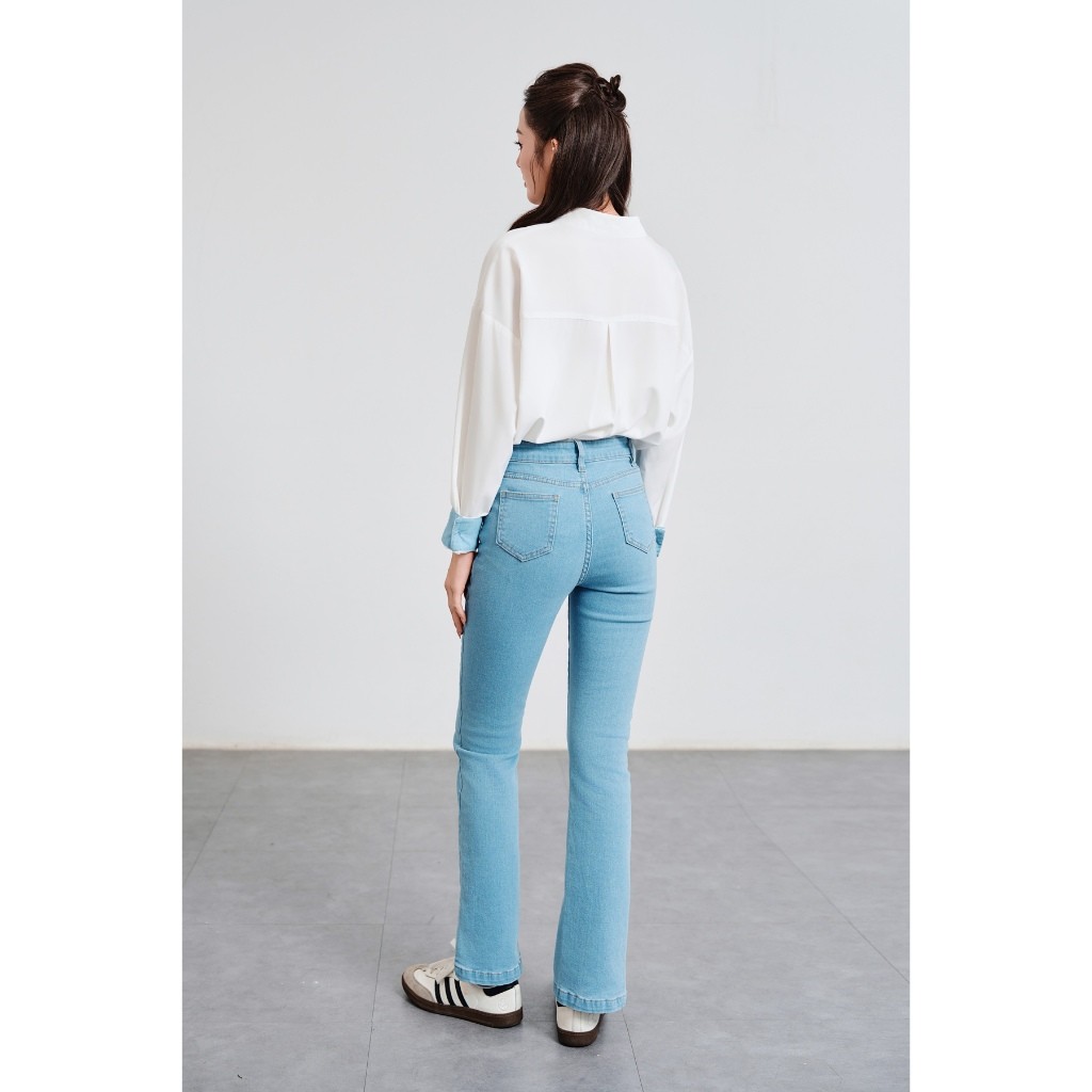 Ảnh Áo Sơ Mi Nữ Dáng Suông Phối Denim VIEN TRAN V61H25Q009 4