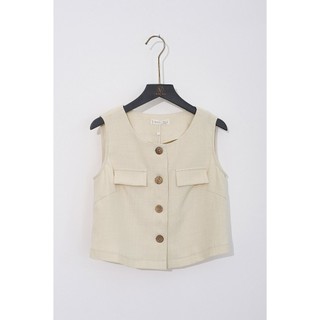 Áo Sát Nách LAMER Dáng Croptop Cổ Tròn Phối Quần Suông Dáng Rộng Cạp Cao V65D24H058, V64W24Q016