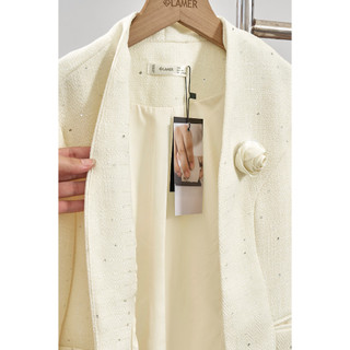 Áo Vest Dạ Tweet Dáng Ôm Cổ Leo Phối Đầm Dạ Tweet Dáng Ôm Dài LAMER L65B24T022 L63M24T003