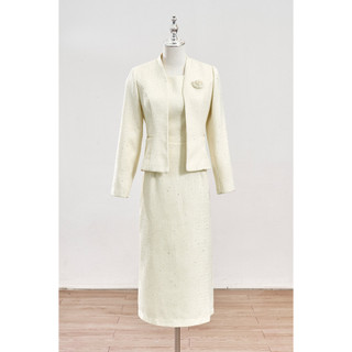 Áo Vest Dạ Tweet Dáng Ôm Cổ Leo Phối Đầm Dạ Tweet Dáng Ôm Dài LAMER L65B24T022 L63M24T003