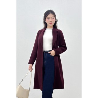 [LAMER x VIỆT HOA] Áo Dạ Nữ Dáng Dài LAMER Cổ Vest, Áo Dạ Khâu Tay Lông Cừu Thiết Kế Cao Cấp L65W24T016