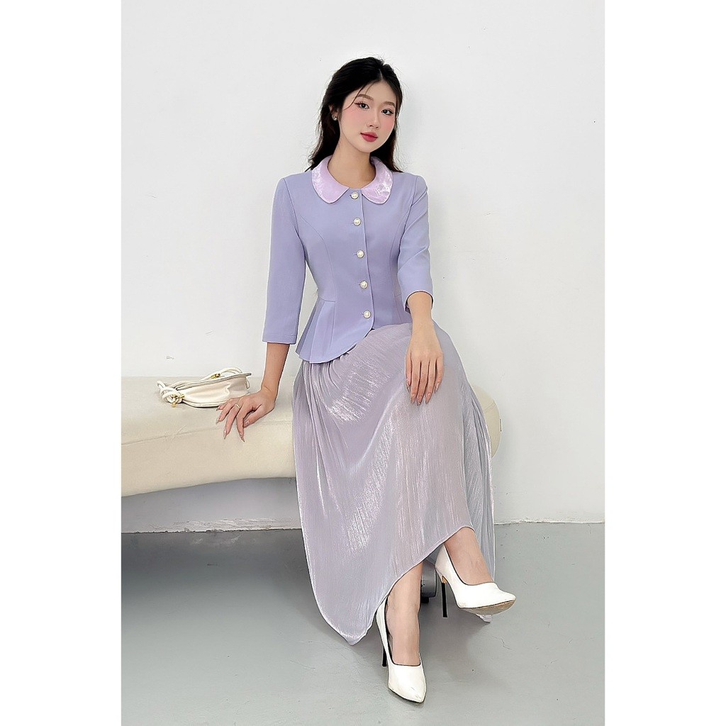 Ảnh Áo vest cổ sen phối, khuy trai LAMER O65B24Q008 3