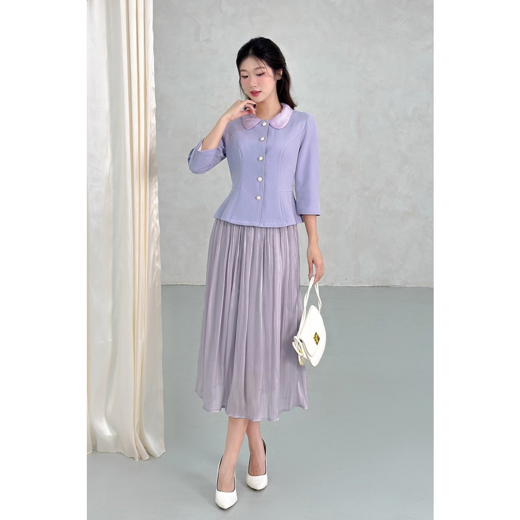 Ảnh Áo vest cổ sen phối, khuy trai LAMER O65B24Q008 2