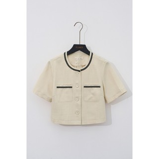 Áo Kiểu Nữ Croptop LAMER FASHION Trẻ Trung Áo Sơ Mi Cổ Tròn Nữ Dáng Suông V61B24H006 O61B25H003