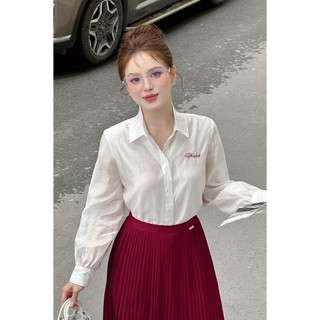 Áo Sơ Mi Nữ SHE'S BACK Lụa Tơ Nhật Bản Cao Cấp, Áo Công Sở Nữ Sang Trọng S61H24H001