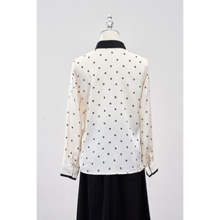 Áo Sơ Mi Nữ Lụa Họa Tiết Phối Cổ LAMER nữ tính, sang trọng L61H25Q006