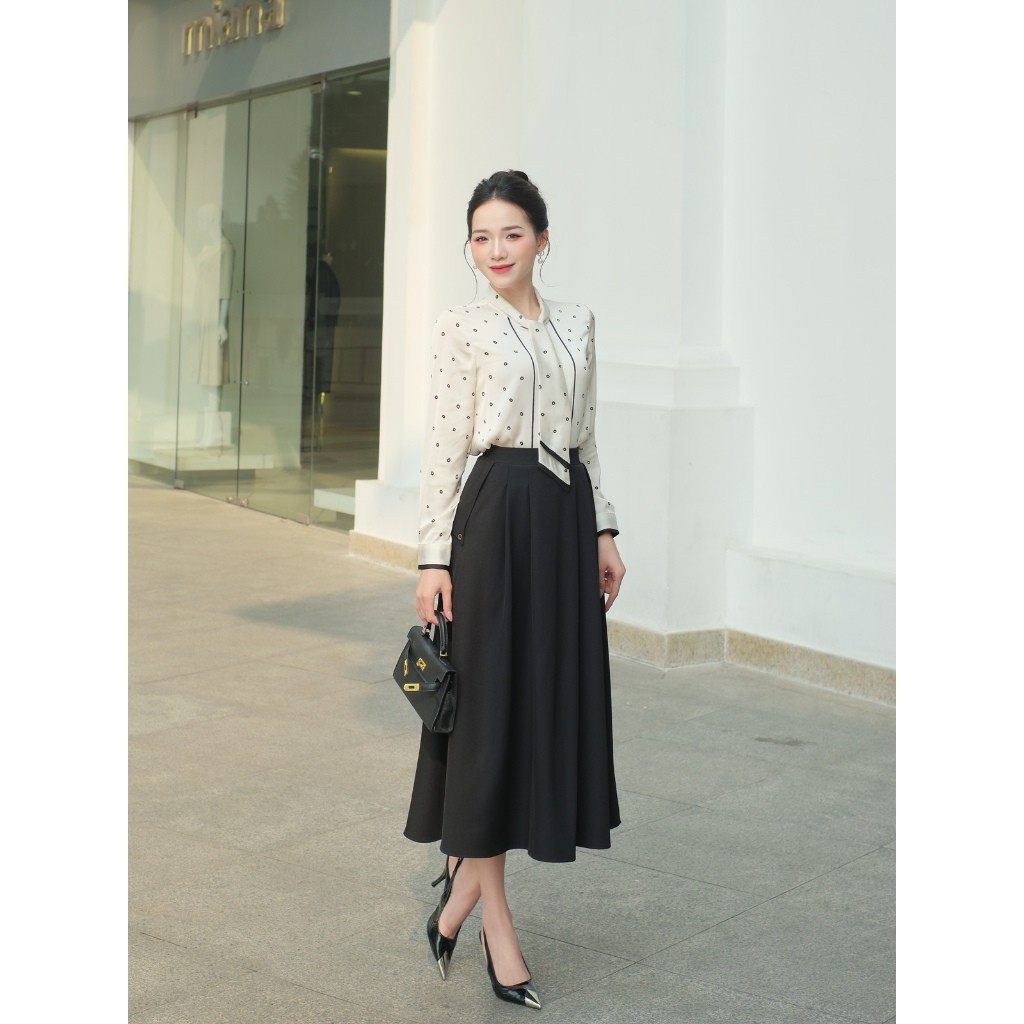 Ảnh Áo Sơ Mi Lụa Dáng Suông Áo Sơ Mi Công Sở Nữ Phối Nơ Thanh Lịch LAMER L61H25Q007 3