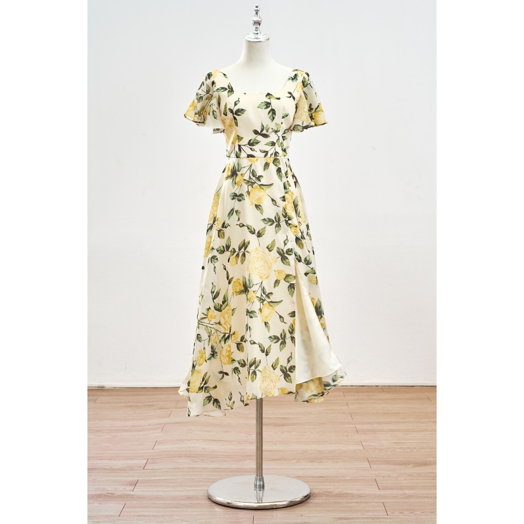 Ảnh Đầm Maxi Roselle Cổ Vuông Tùng Xoè Xẻ Gối Đầm ĐI Biển Đi Tiệc SHE'S BACK S63L25H002 4