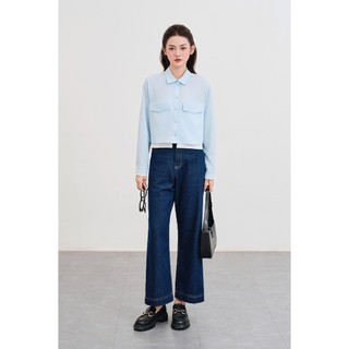 Áo Sơ Mi Nữ Dáng Croptop Vai Chờm Phối Màu VIEN TRAN V61H25Q005 O61H25Q008