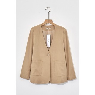 Áo Blazer Nữ Dáng Rộng Cổ Tim Dài Tay VIEN TRAN V65B24T014