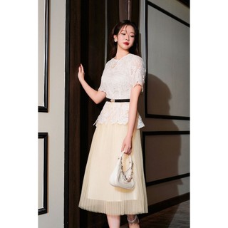 Đầm dạ hội ren phối lưới SHE'S BACK S63L23Q061