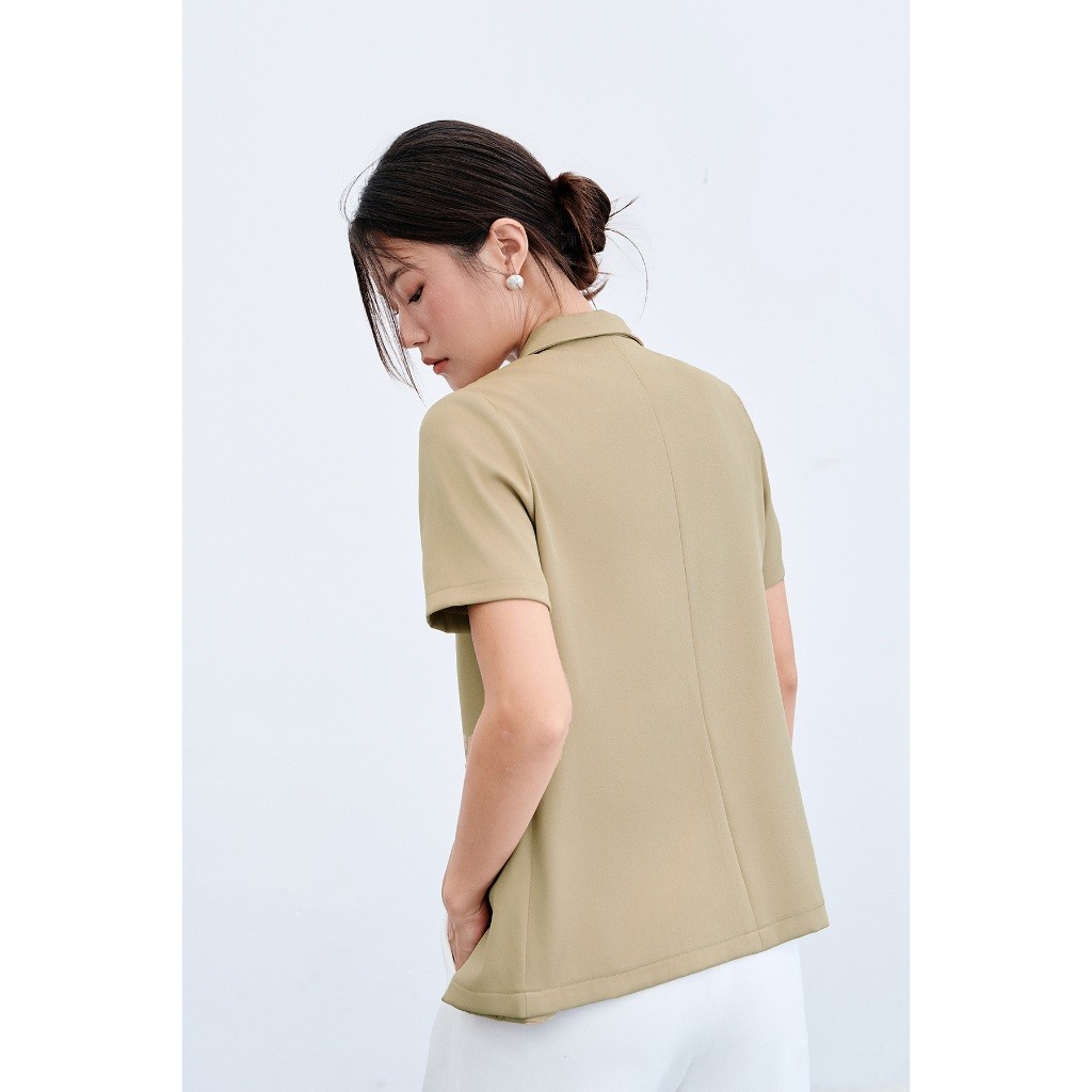 Ảnh Set Áo vest đờ mi cổ 2 ve phối Quần short ly súp LAMER O65D24H005, O64S24H003 3
