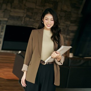 Áo Blazer Nữ Dáng Suông Dài Tay Áo Vest Nữ 2 Lớp Đứng Form VIEN TRAN O65B25T001