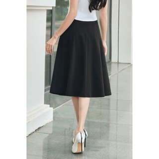 Chân Váy Công Sở LAMER FASHION Dáng Xoè Dài Bổ Mánh Mí Gân Đứng Form Thanh Lịch O62L26Q001