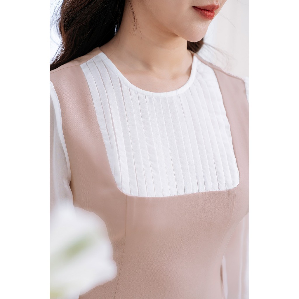 Ảnh Đầm Dáng A VIEN TRAN Tay Bồng Phối Voan V63R23Q004 2