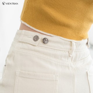Chân Váy Jean Công Sở Nữ LAMER FASHION Midi Dáng A Xẻ Tà Sau Thanh Lịch Trẻ Trung V62I23Q008