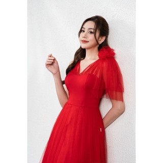 Đầm Dạ Hội SHE'S BACK Phủ Lưới Dáng Xòe S63L23Q004