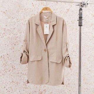 Áo Blazer Nữ Tay Lửng Dáng Suông VIENNE TRAN Áo Vest Nữ Công Sở Mùa Hè V65D20Q005