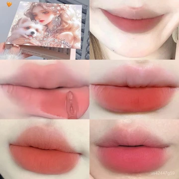 【6Chi Nhánh8.8】Bộ son môi Puppy Lip Mud Matte Velvet Mousse không phai màu, không dính cốc, son môi cho sinh viên tiệc t