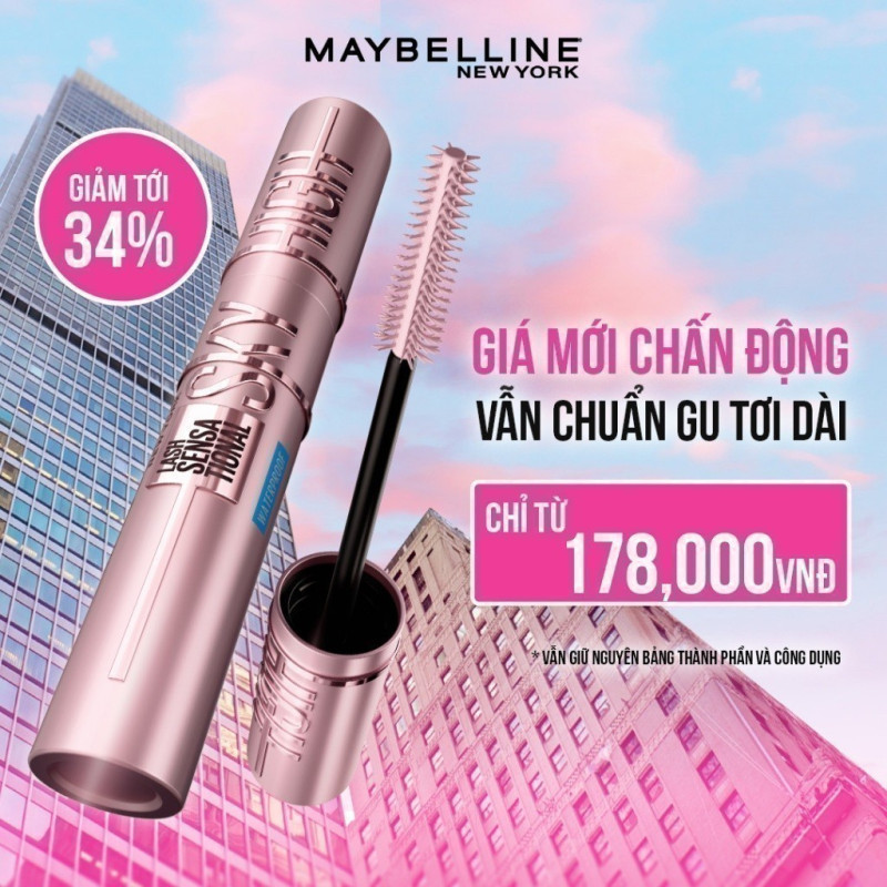 Ảnh Mascara Sky High Chuốt Mi Tơi Dài Mi Lash Sensational Maybelline New York Waterproof 6ml 2