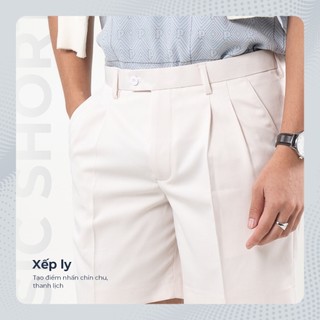 [DEAL SIZE S] Quần short tây nam CLASSIC SHORT, BST Social Circle vải tây cao cấp, kiểu dáng xếp li - POLOMANOR