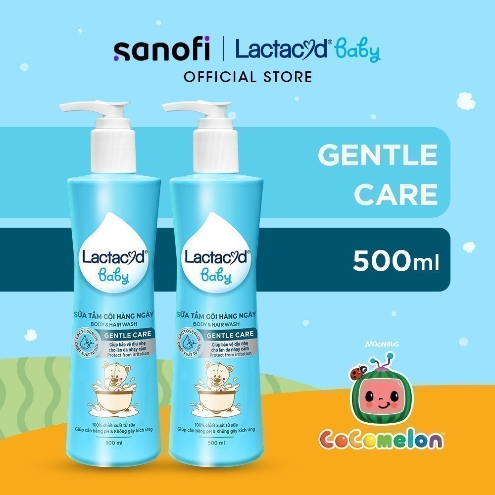 Ảnh Bộ 2 chai Sữa Tắm Gội Trẻ Em Lactacyd Baby Gentle Care Bảo Vệ Dịu Nhẹ Cho Làn Da Nhạy Cảm 500ml/chai 1