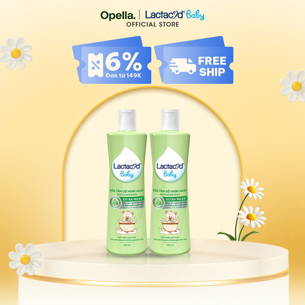 Ảnh Bộ 2 chai Sữa Tắm Gội Trẻ Em Lactacyd Milky Bảo Vệ, Nuôi Dưỡng Da và Tóc Bé 250ml/chai 1