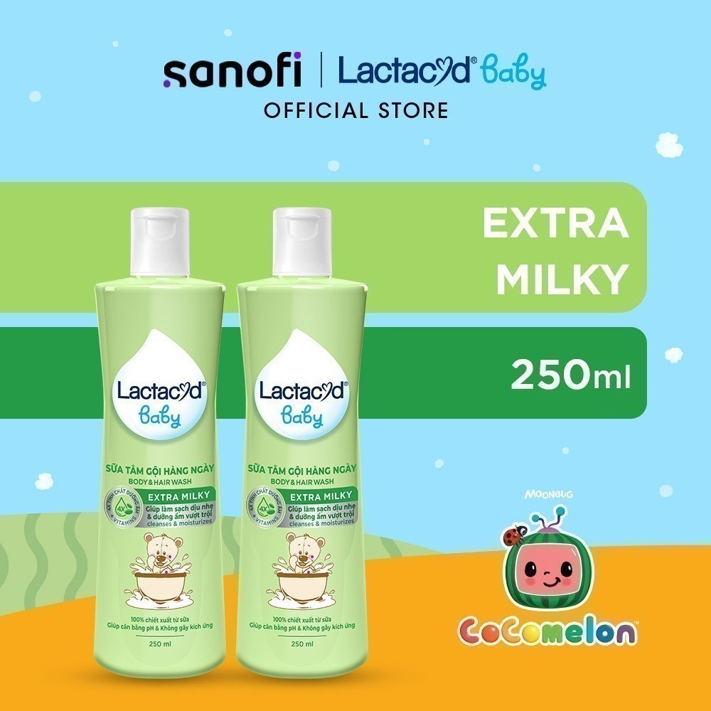 Ảnh Bộ 2 chai Sữa Tắm Gội Trẻ Em Lactacyd Milky Bảo Vệ, Nuôi Dưỡng Da và Tóc Bé 250ml/chai 2