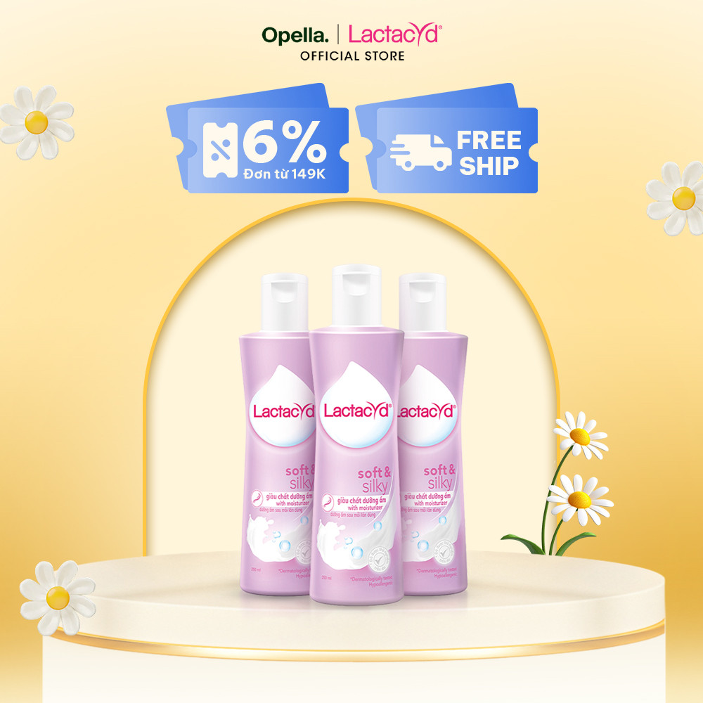 Ảnh Bộ 3 chai Dung Dịch Vệ Sinh Phụ Nữ Lactacyd Lactacyd Soft & Silky Dưỡng Ẩm 250ml/chai 1