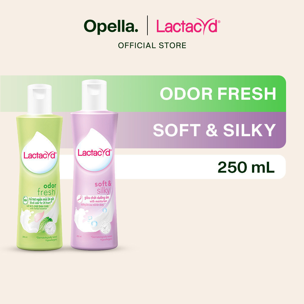 Ảnh Bộ Dung Dịch Vệ Sinh Phụ Nữ Lactacyd Soft & Silky Dưỡng Ẩm 250ml + Odor Fresh Ngăn Mùi 24H 250ml 2